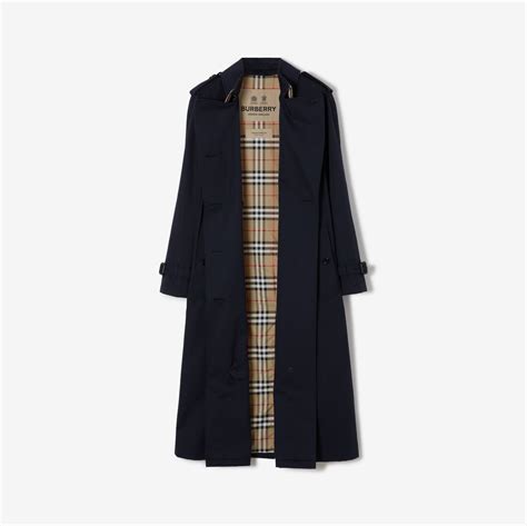 burberry gabardine storm blue women|Long Waterloo Heritage Trench Coat in Coal blue .